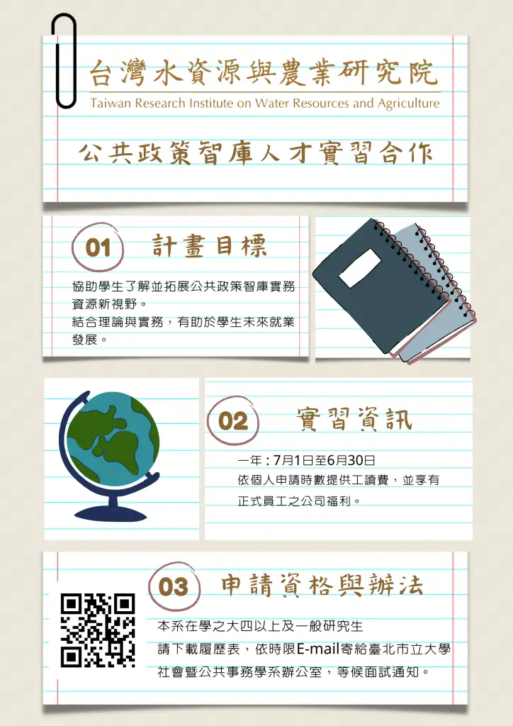 台農院智庫人才實習